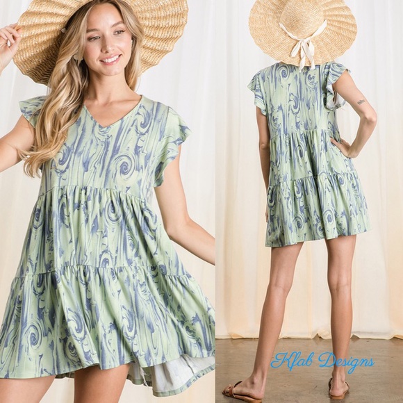 LAST 1! V Neck Ruffle Sleeves, Tiered Ruffle Tunic - Picture 2 of 11